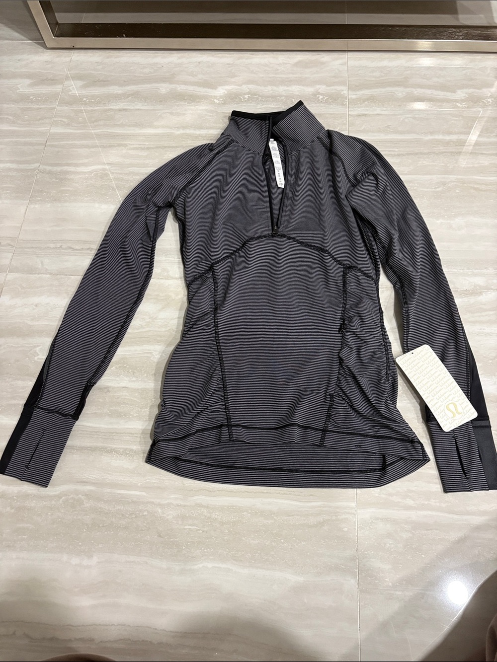 lululemon athletica Women's Half-Zip Long Sleeve Top โ Charcoal/Black